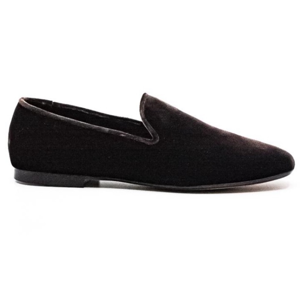 Vince Black Velvet Loafers - Picture 1 of 9